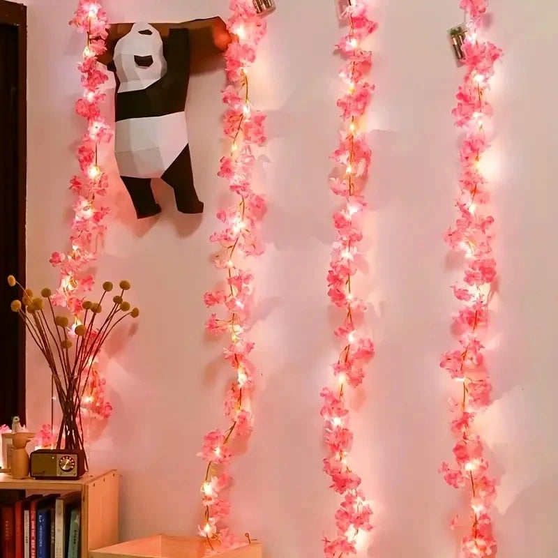 Cherry Blossom Vine String Lights – Battery Powered Floral Decor Floral String Lights Babs