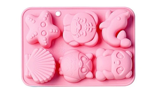 6-Grid Cartoon Animal Silicone Mold for Ice, Chocolate & Soap Silicone Baking Mold Babs B
