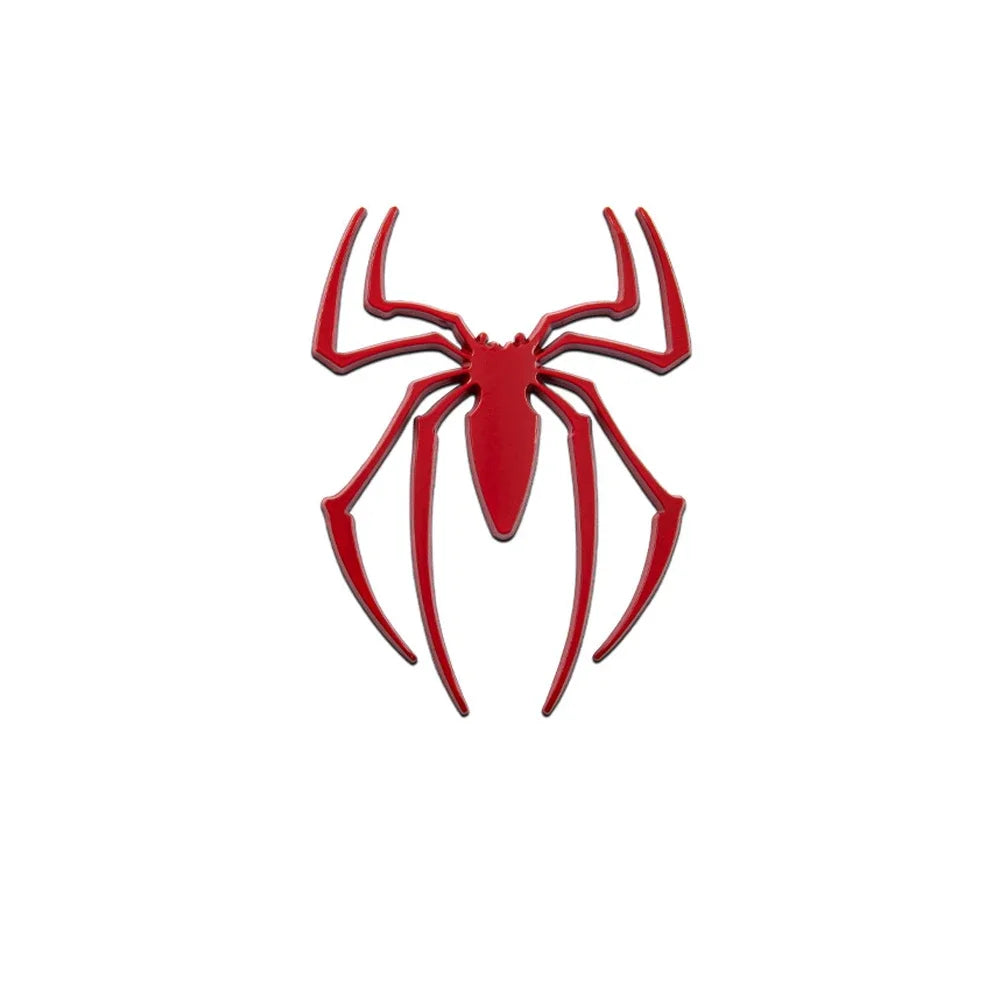 3D Metal Spider Chrome Car Badge Emblem Decal Sticker Car Emblem Decal Babs Red