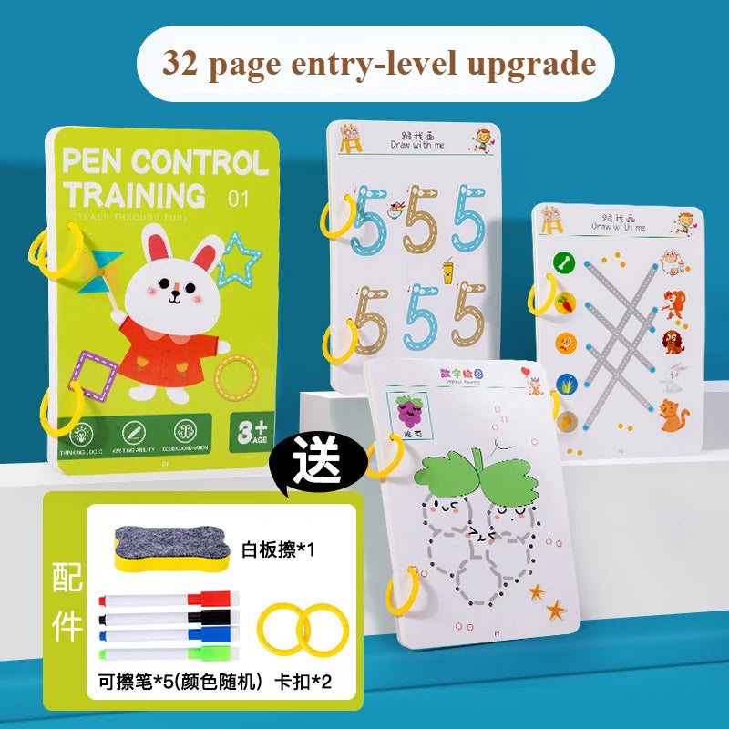 Kids Maze & Writing Activity Pen Training Card Watercolor Set Kids Activity Set Babs A