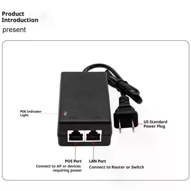 HUXUAN POE Adapter 24V 48V Power Injector for Router Repeater POE Power Adapter Babs