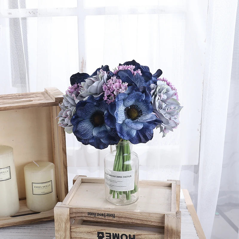 Silk Peony & Poppy Artificial Flower Bouquet | Home & Wedding Artificial Flower Bouquet Babs