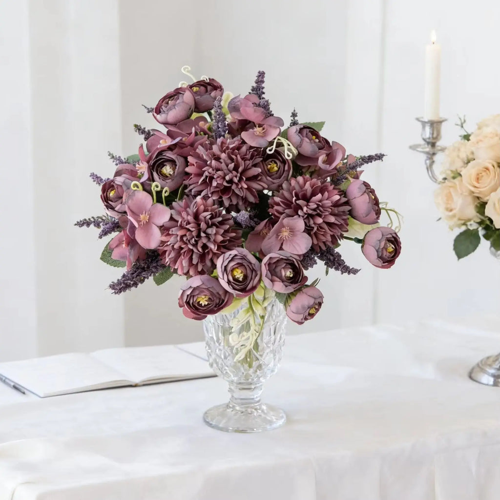 Silk Hydrangea Rose Artificial Flowers – Wedding & Home Décor Artificial Silk Flowers Babs