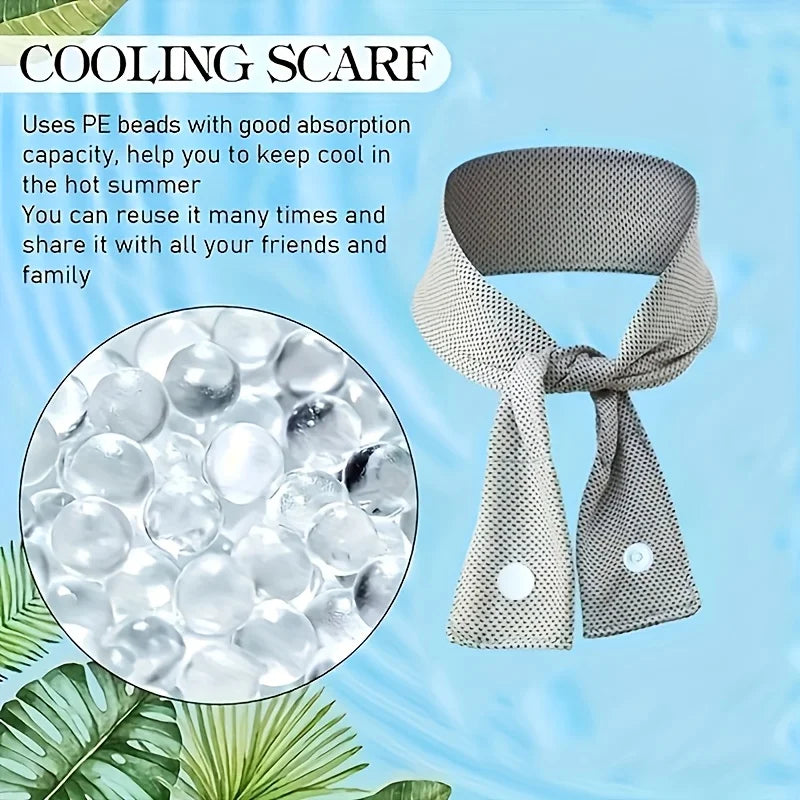 Cooling Ice Scarf – Outdoor Sports Headband & Sweat Wipe Cooling Sports Scarf Babs GRAY