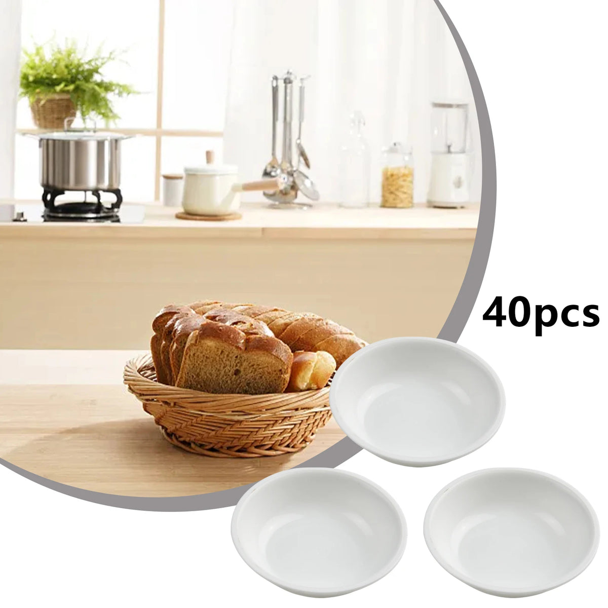 40-Pack Food-Grade Plastic Dipping Sauce Dishes & Bowls Dipping Sauce Dishes Babs