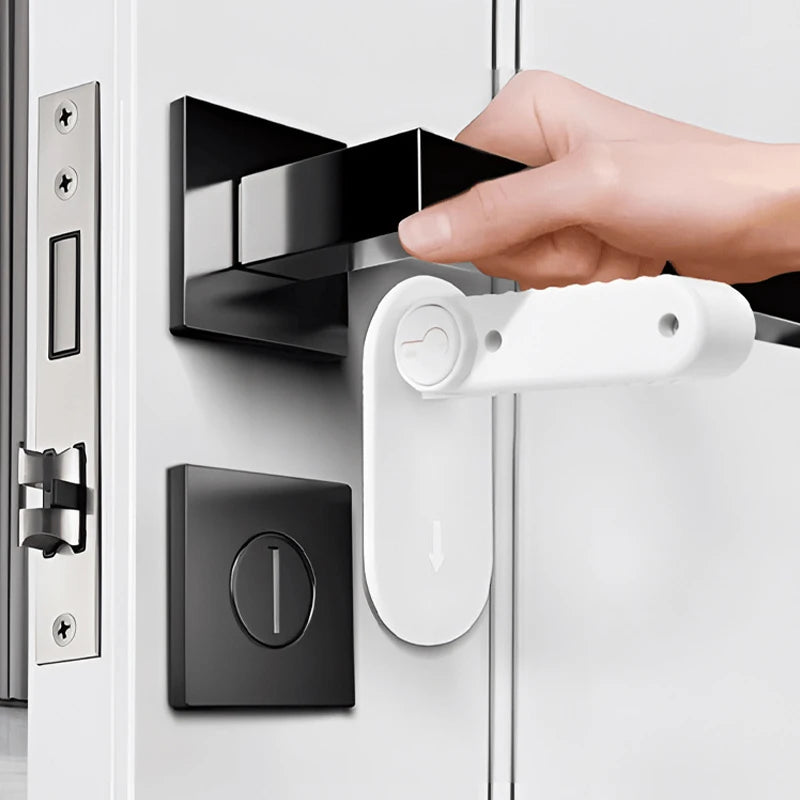 Door Lever Lock – No-Drill Child & Baby Safety Lock Child Safety Lock Babs