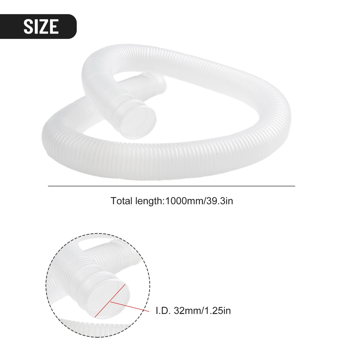 2-Pack 1.25" Intex Above Ground Pool Pump Replacement Hose Pool Pump Hose Babs