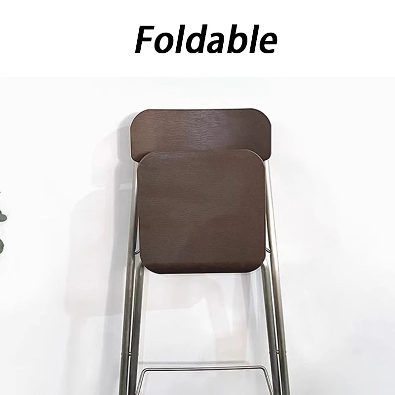 Oeny Folding Bar Stool – Minimalist Stainless Steel High Chair Folding Bar Stool Babs