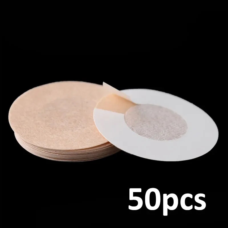 50 Pcs Invisible Nipple Covers – Cloth Breast Pasties for Women Nipple Cover Pasties Babs 50PCS-Round One Size