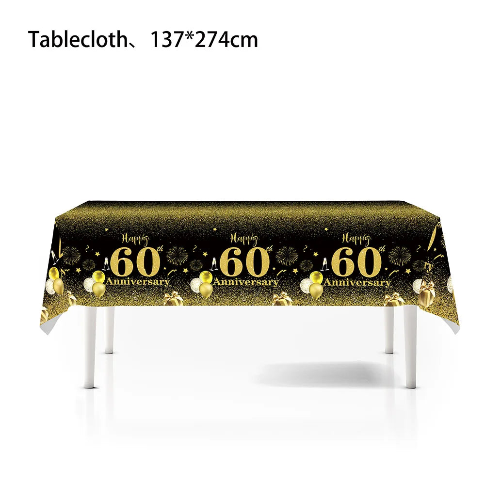 6pcs Black Gold 60th Birthday Water Bottle Labels & Stickers Birthday Party Stickers Babs Lavender As picture show