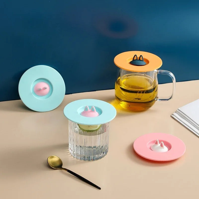 Cat Ear Silicone Cup Lid – Leakproof Universal Mug Cover Silicone Cup Lid Babs