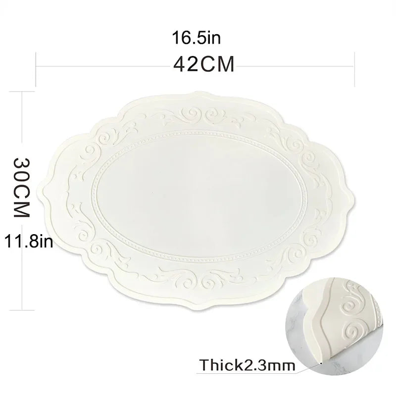 Carved Floral Silicone Placemat – Waterproof & Heat Resistant Silicone Placemat Babs
