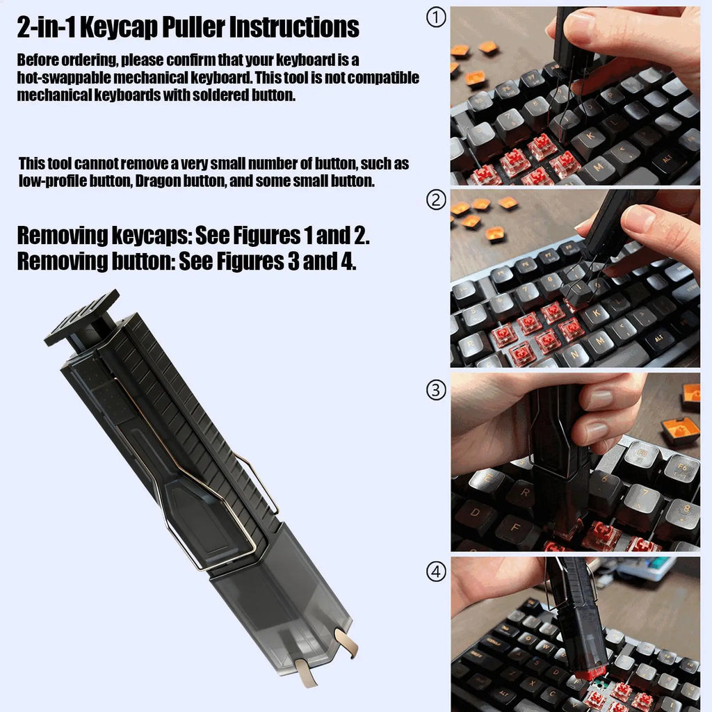 2-in-1 Keycap & Switch Puller – Mechanical Keyboard Cleaning Kit Keyboard Maintenance Tool Babs