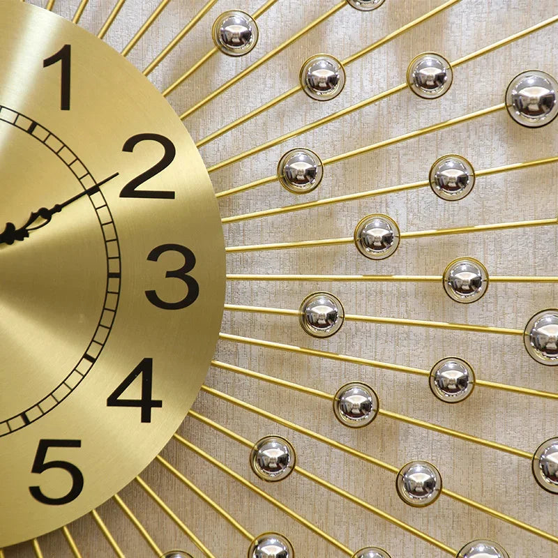 3D Large Metal Wall Clock – Modern Gold Nordic Luxury 60–80cm Metal Wall Clock Babs
