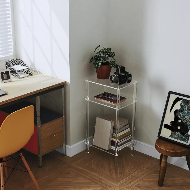 Minimalist Acrylic Side Table – Clear Modern Nightstand Acrylic Side Table Babs