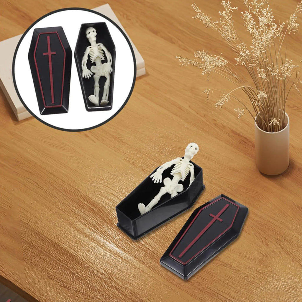 Mini Coffin Box with Skeleton – Halloween Décor & Prank Prop Halloween Prop Decor Babs