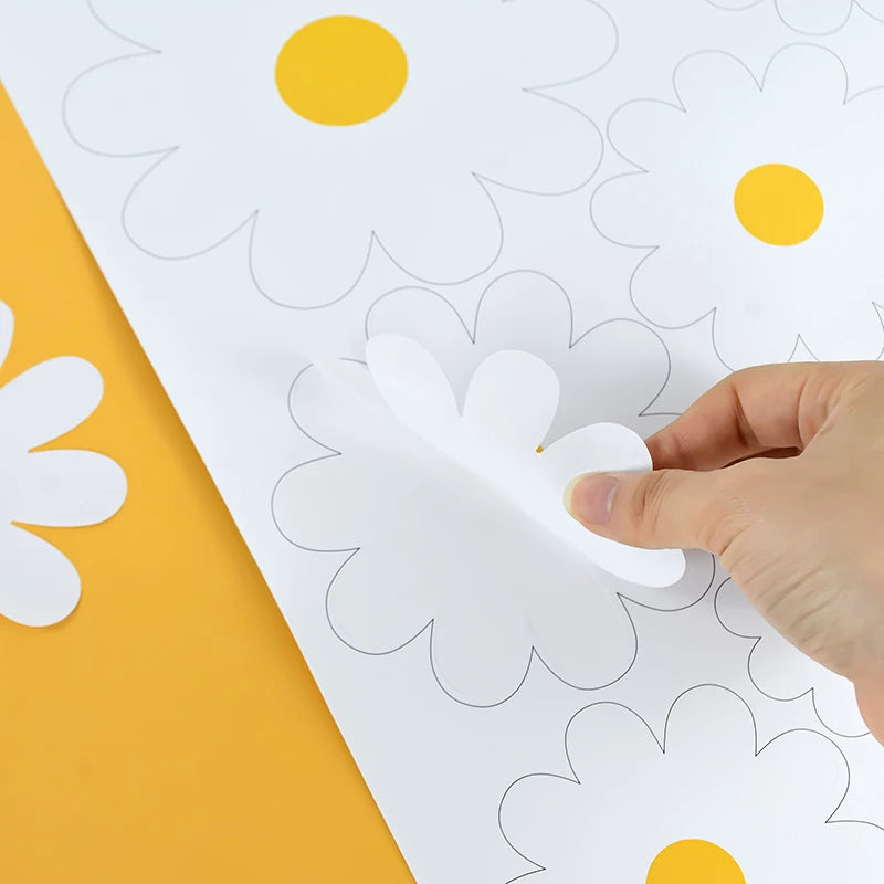 White Daisy Flower Wall Stickers – Kids Room & Nursery Decor Wall Decal Sticker Babs