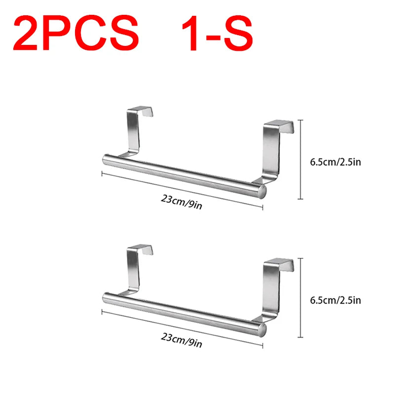Stainless Steel Towel Holder – Under Sink Rack Organizer Towel Holder Rack Babs 2pcs 1 S-23x6.5cm
