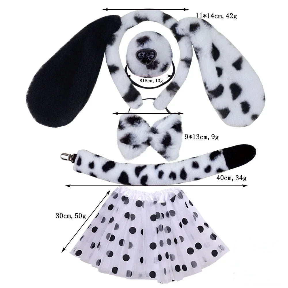Spotted Dog Anime Cosplay Costume Set – Ears, Tail, Skirt & Nose Cosplay Costume Set Babs