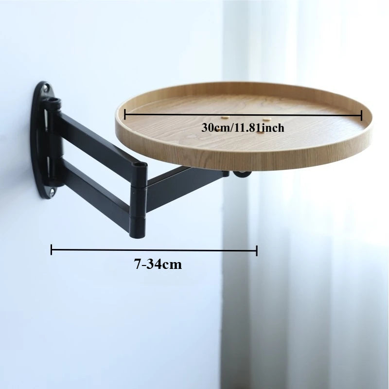 Nordic Minimalist Foldable Round Coffee Table | Wood Side Table Foldable Coffee Table Babs Log Color