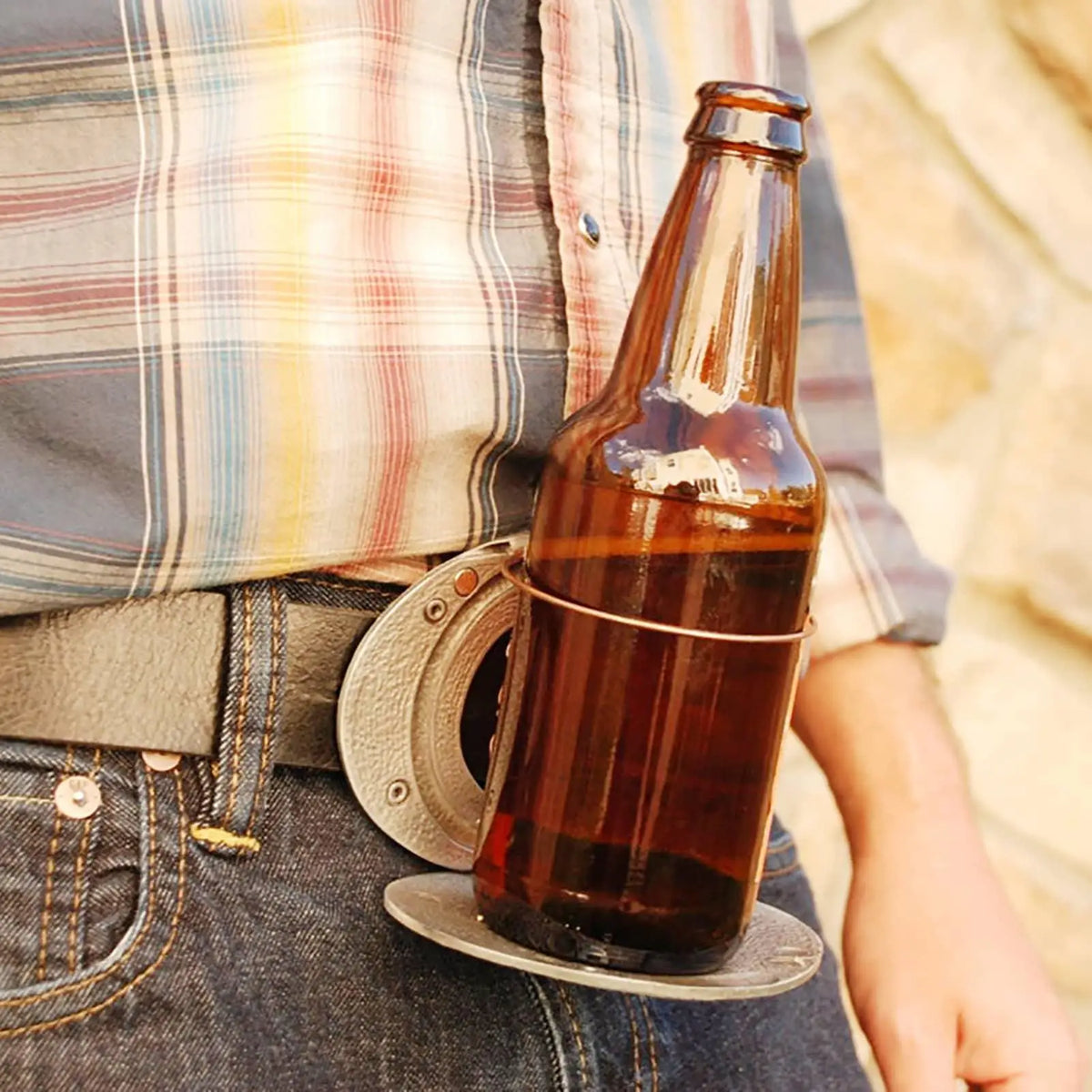 Zinc Alloy Beer Belt Buckle Holder & Can Opener – Hands-Free Belt Buckle Holder Babs