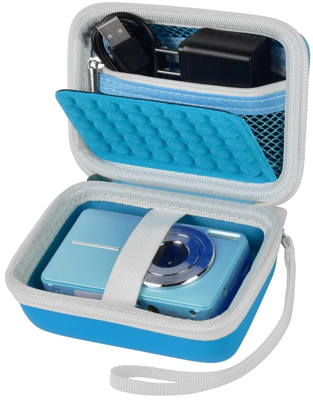 EVA Hard Shell Vlogging Camera Case for Kids & Teens Camera Carrying Case Babs Blue