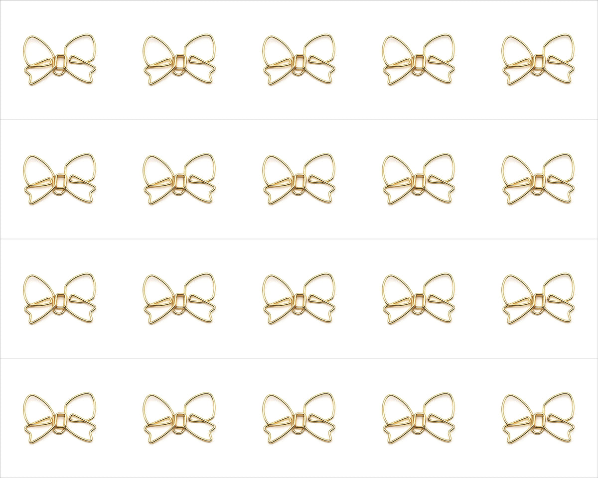 20pcs Butterfly Metal Paper Clips Gold Bookmarks | Bow Tie Shaped Paper Clips Babs gold