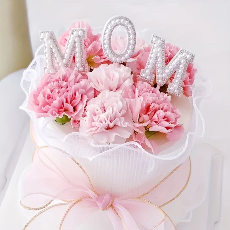 Pearl Flower Cake Toppers – 520pc Mother's Day Baking Decorations Cake Decorating Toppers Babs