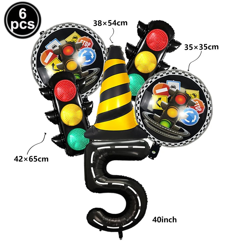 6-Piece Race Car Balloon Kit – Racing Birthday Party Decor Party Balloon Kit Babs A Number 5 As picture show