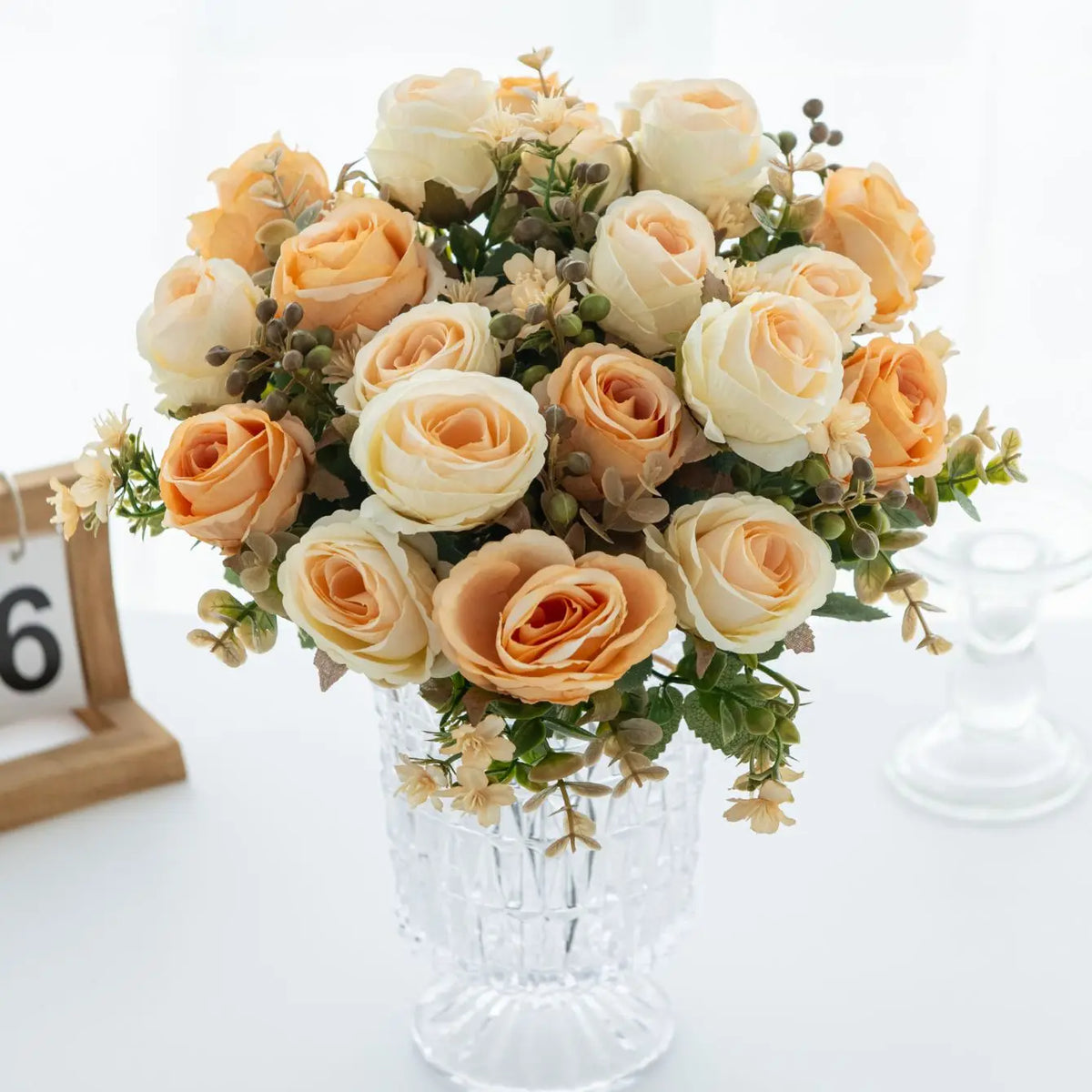 Silk Rose Artificial Flower Bouquet – Wedding & Home Décor Artificial Flower Bouquet Babs