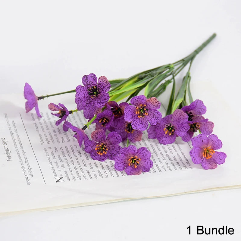 18-Head Violet Artificial Flower Bouquet – Home & Wedding Décor Artificial Flower Bouquet Babs