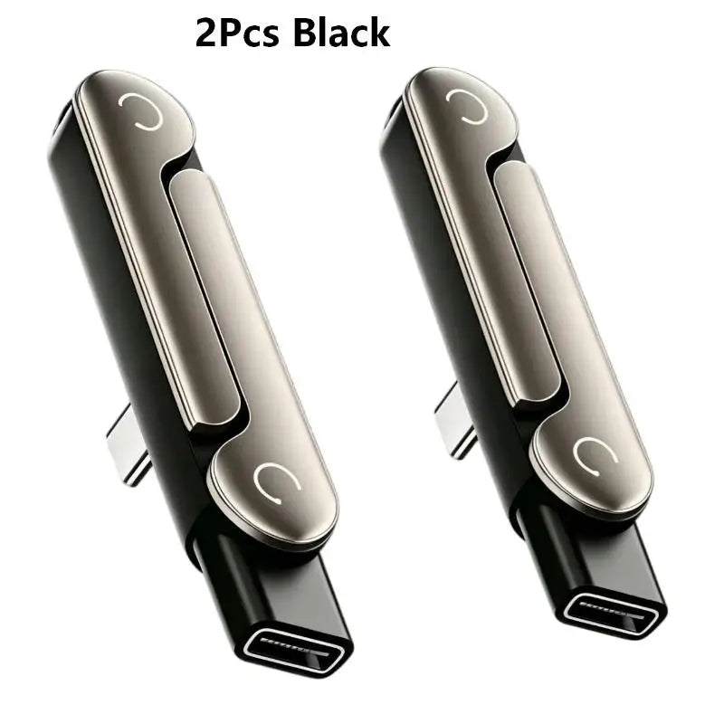 240W USB-C Fast Charging Adapter with Foldable Phone Stand USB-C Charging Adapter Babs 2Pcs black