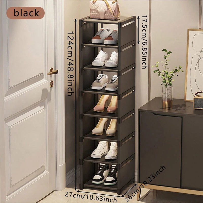 Narrow Multi-Tier Shoe Rack – Wall Door Space-Saving Storage Shoe Rack Babs