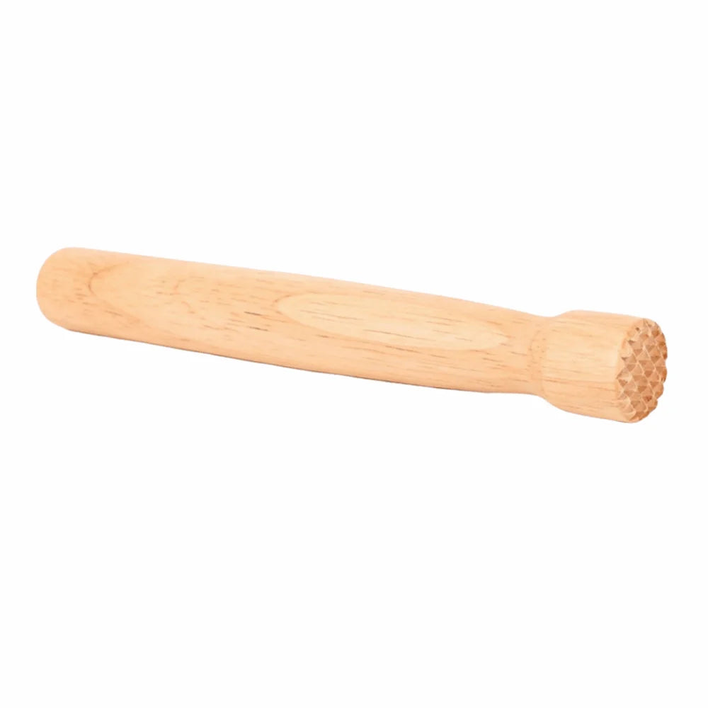 Beech Wood Cocktail Muddler – Long Handle Heavy Duty Bar Tool Cocktail Muddler Babs Rubber Wood