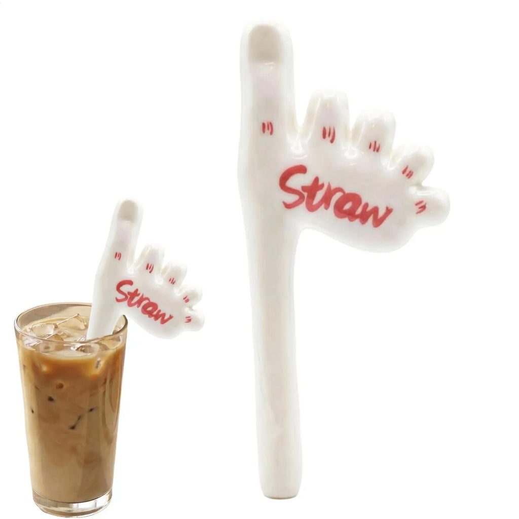 Ceramic Foot-Shaped Drinking Straw – Funny Novelty Gift Novelty Drinking Straw Babs