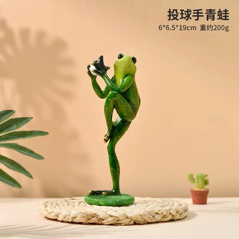 Resin Yoga Frog Figurine – Fun Desktop & Garden Decor Decorative Figurine Babs 1Pc 1