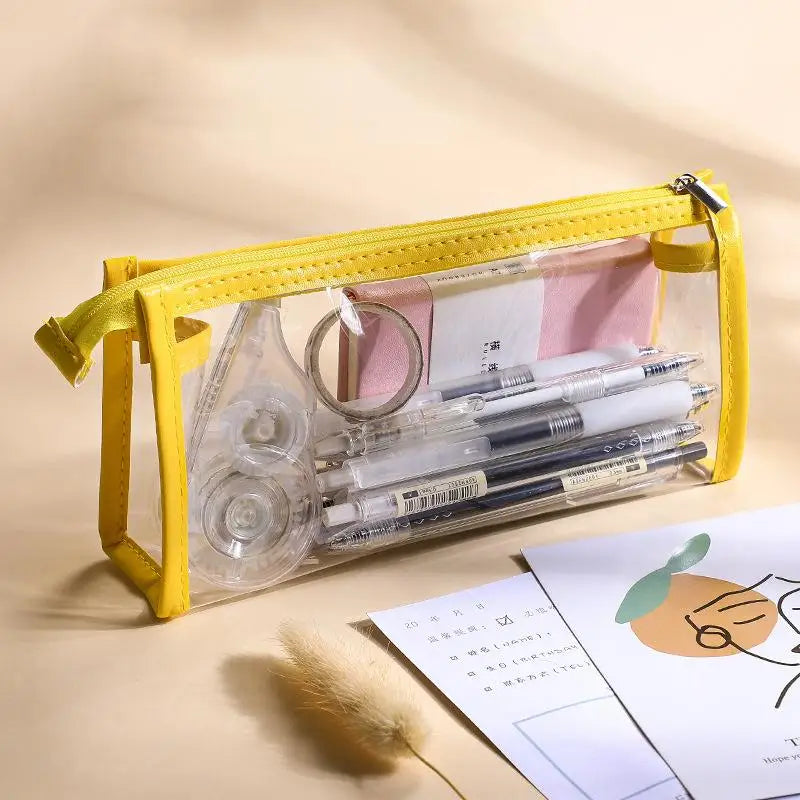 Transparent Pencil Case Large Capacity Kawaii Pen Bag Transparent Pencil Case Babs A1