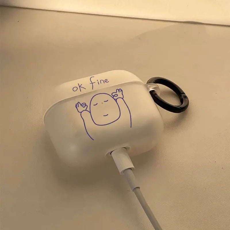 Minimalist Funny AirPods Silicone Case – Cute Cartoon Cover Earphone Case Cover Babs