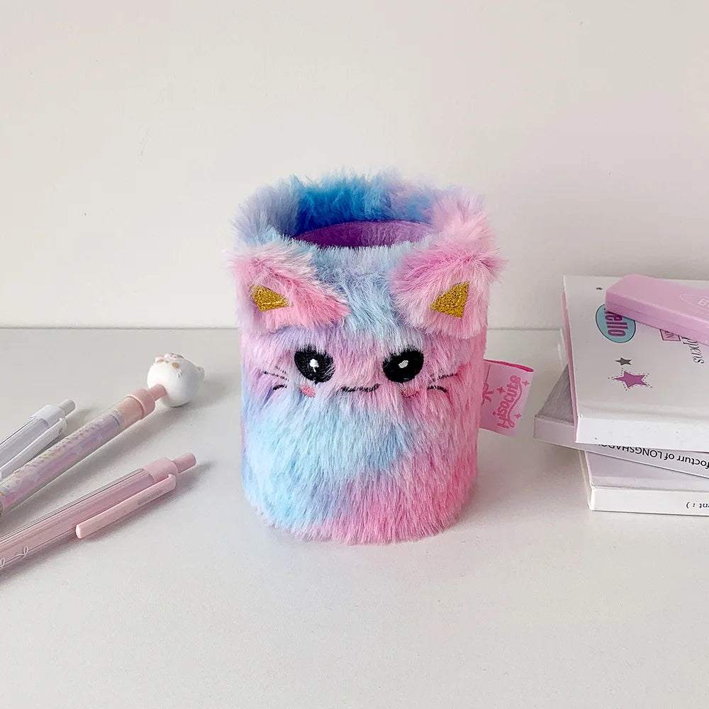 Cute Cartoon Plush Pen Holder – Desktop Stationery Organizer Plush Pen Holder Babs B