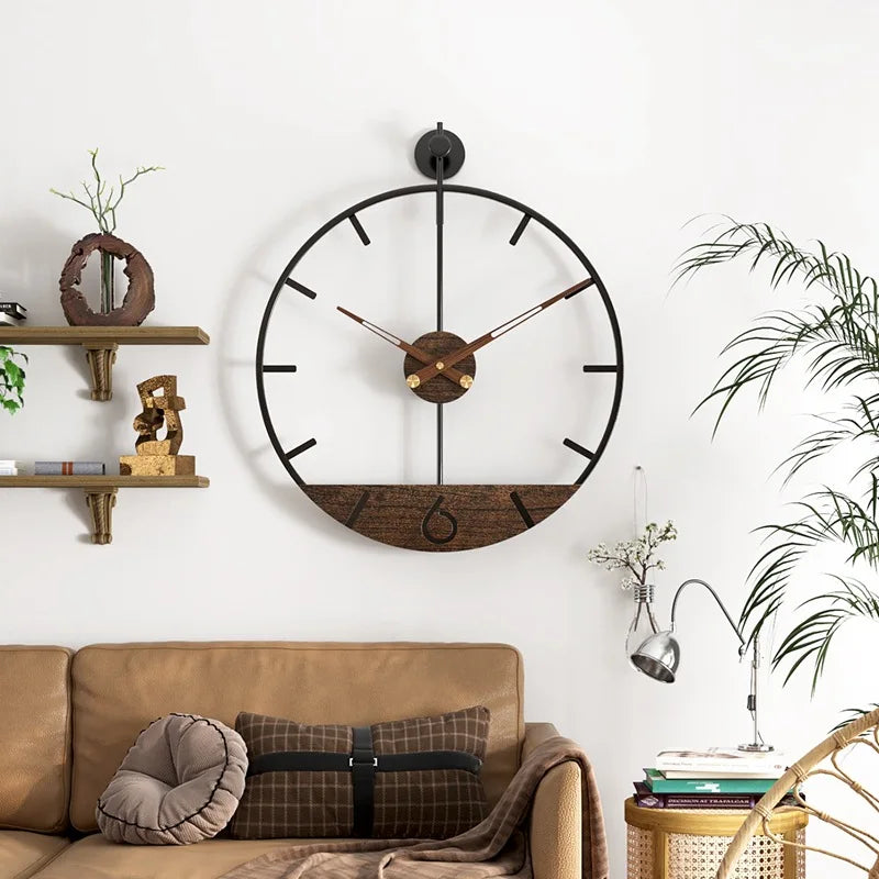 60cm Nordic 3D Silent Wall Clock – Luxury Metal Home Decor Wall Clock Babs