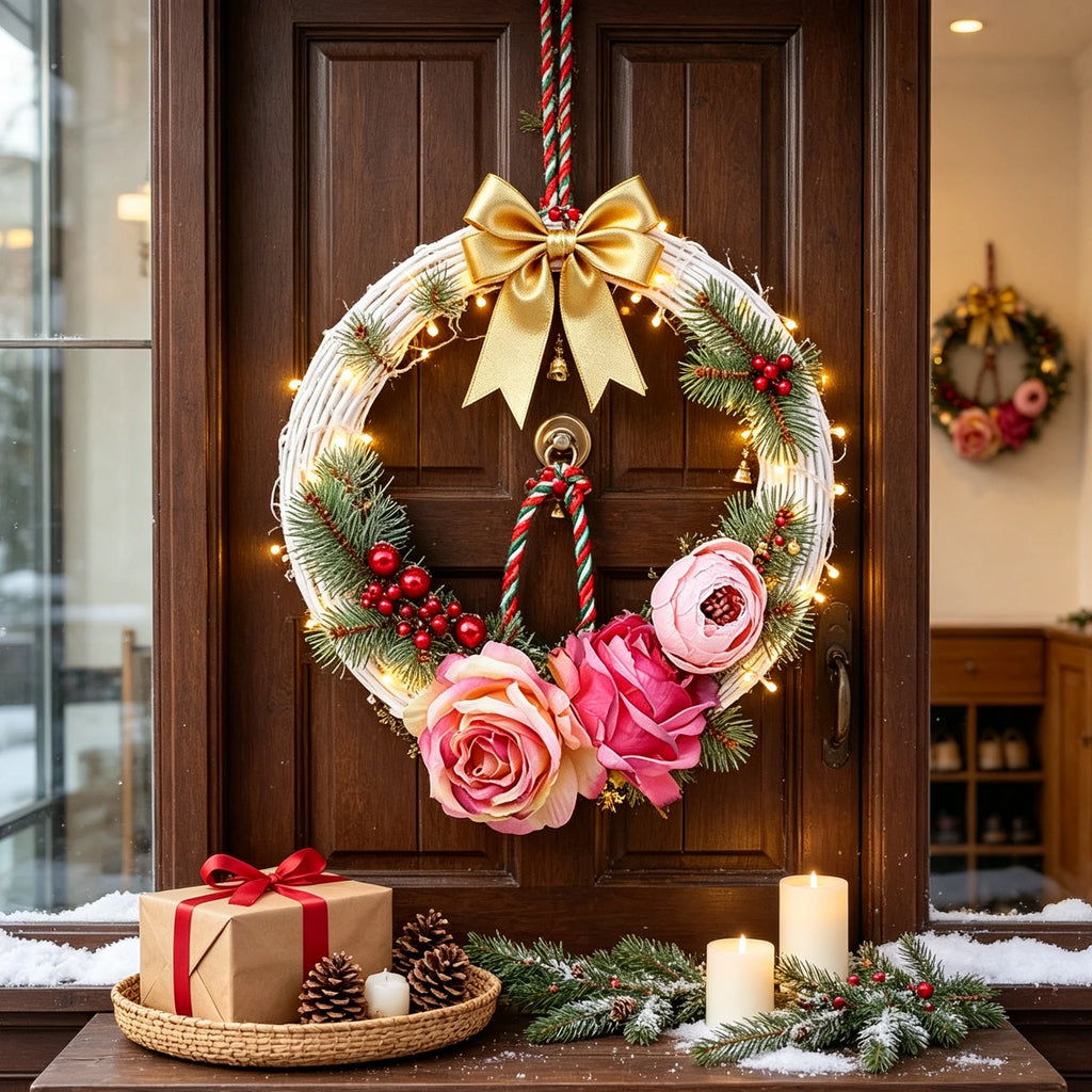 Artificial Rattan Wreaths 2/4 Pcs – Wedding & Christmas Decor Decorative Wreath Set Babs