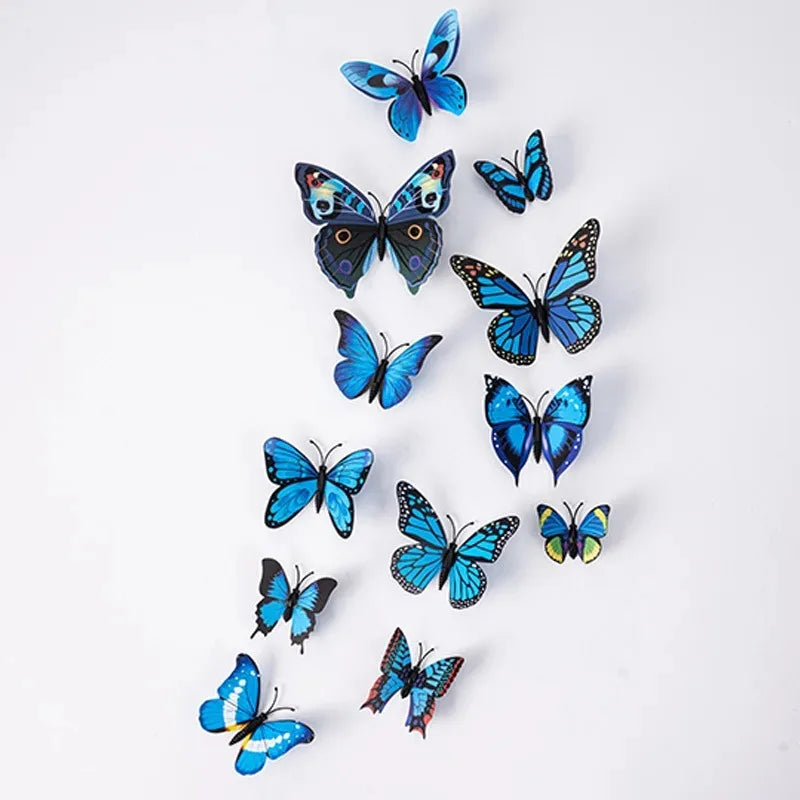 12Pcs 3D Butterfly Wall Stickers – Home & Wedding Décor 3D Wall Stickers Babs Blue