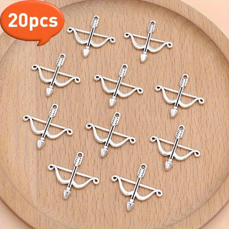 Silvery Bow & Arrow Zinc Alloy Charms for DIY Jewelry Making DIY Jewelry Charms Babs 20pcs
