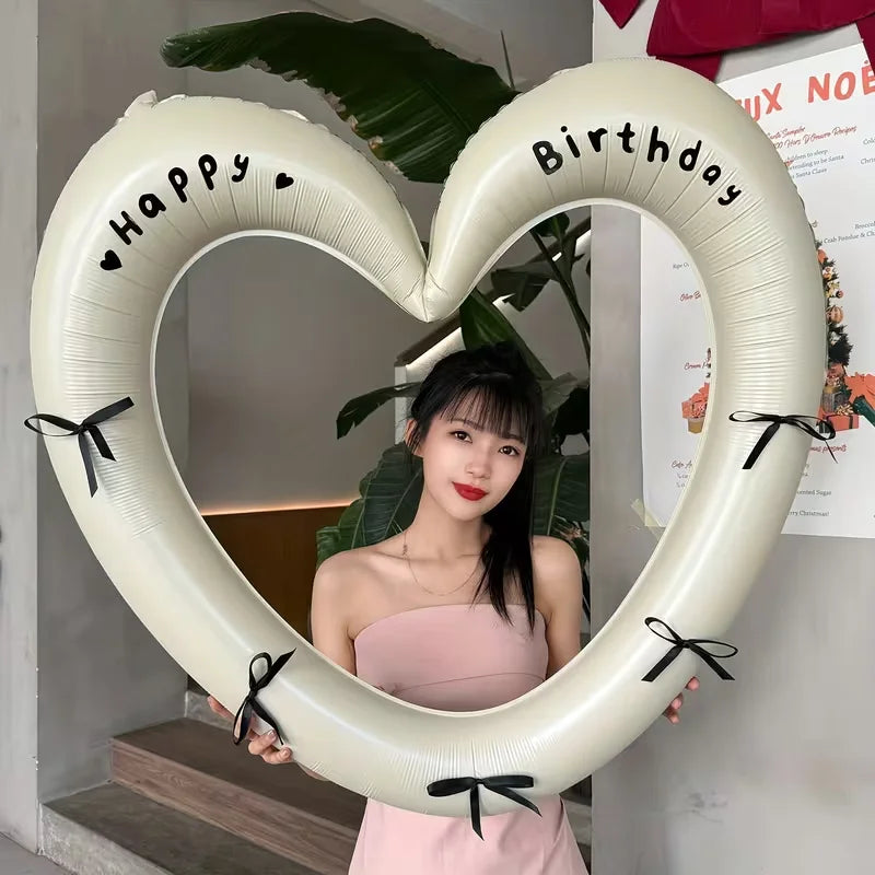 40" Heart Photo Frame Foil Balloon – Birthday & Party Décor Party Foil Balloon Babs