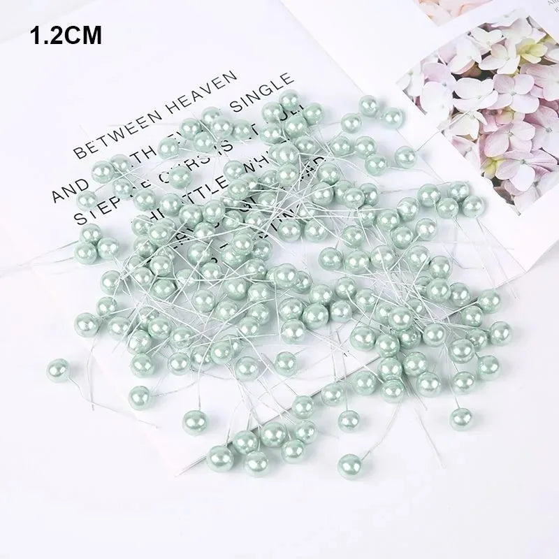 50/100Pcs Artificial Berry Christmas Ornaments – DIY Wreath Décor Christmas Ornaments Babs 1.2CM Light Green 50Pcs