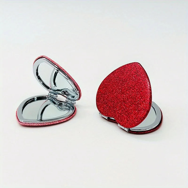 Heart Shape Double-Sided Portable Makeup Mirror | Gift Compact Makeup Mirror Babs