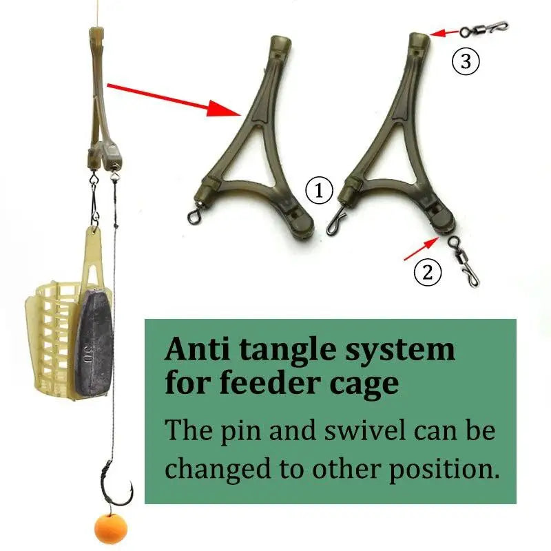 10pcs Carp Fishing Anti-Tangle System | Feeder Swivel Rig Tool Fishing Rig Accessory Babs