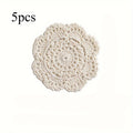 5pcs Vintage Floral Crochet Coasters – Home, Kitchen & Bar Crochet Coasters Babs 5pcs