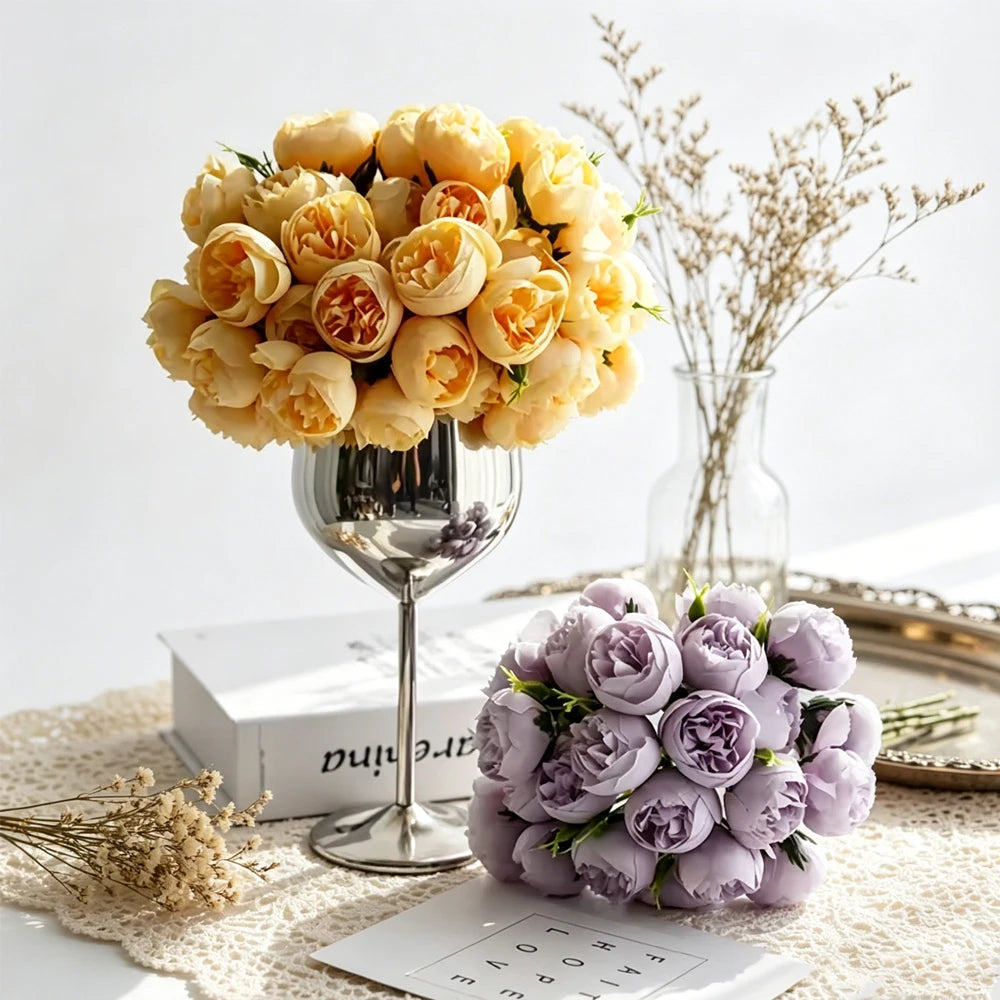 27-Head Peony Artificial Silk Flower Bouquet – Wedding Decor Artificial Flower Bouquet Babs