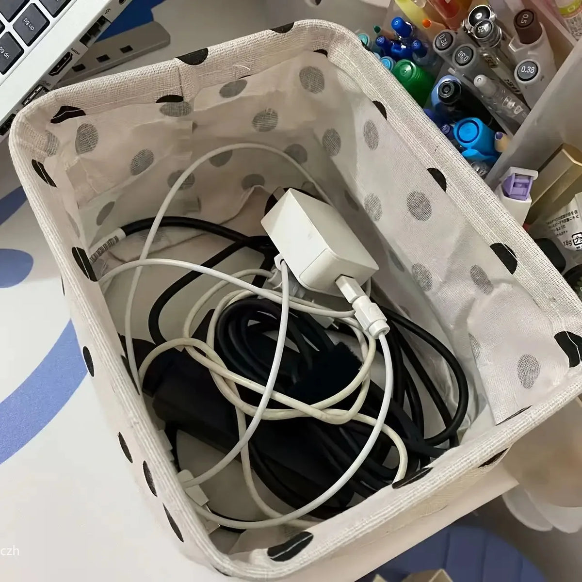 Foldable Canvas Storage Basket with Handle – Cotton & Linen Storage Basket Babs
